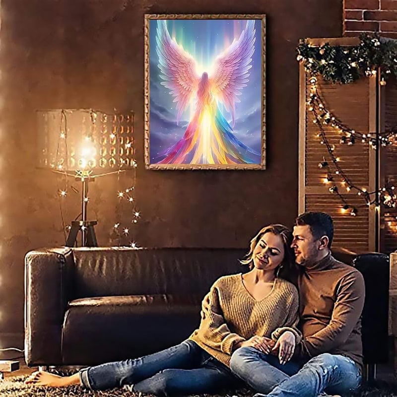 Tiwabb Stamped Cross Stitch Kits for Adults - Angel Embroidery Kits for Beginners Adults,11 CT Patterns Dimensions Counted Cross Stitch Kits for Arts Craft Kits 12X 16 inch - Image 3